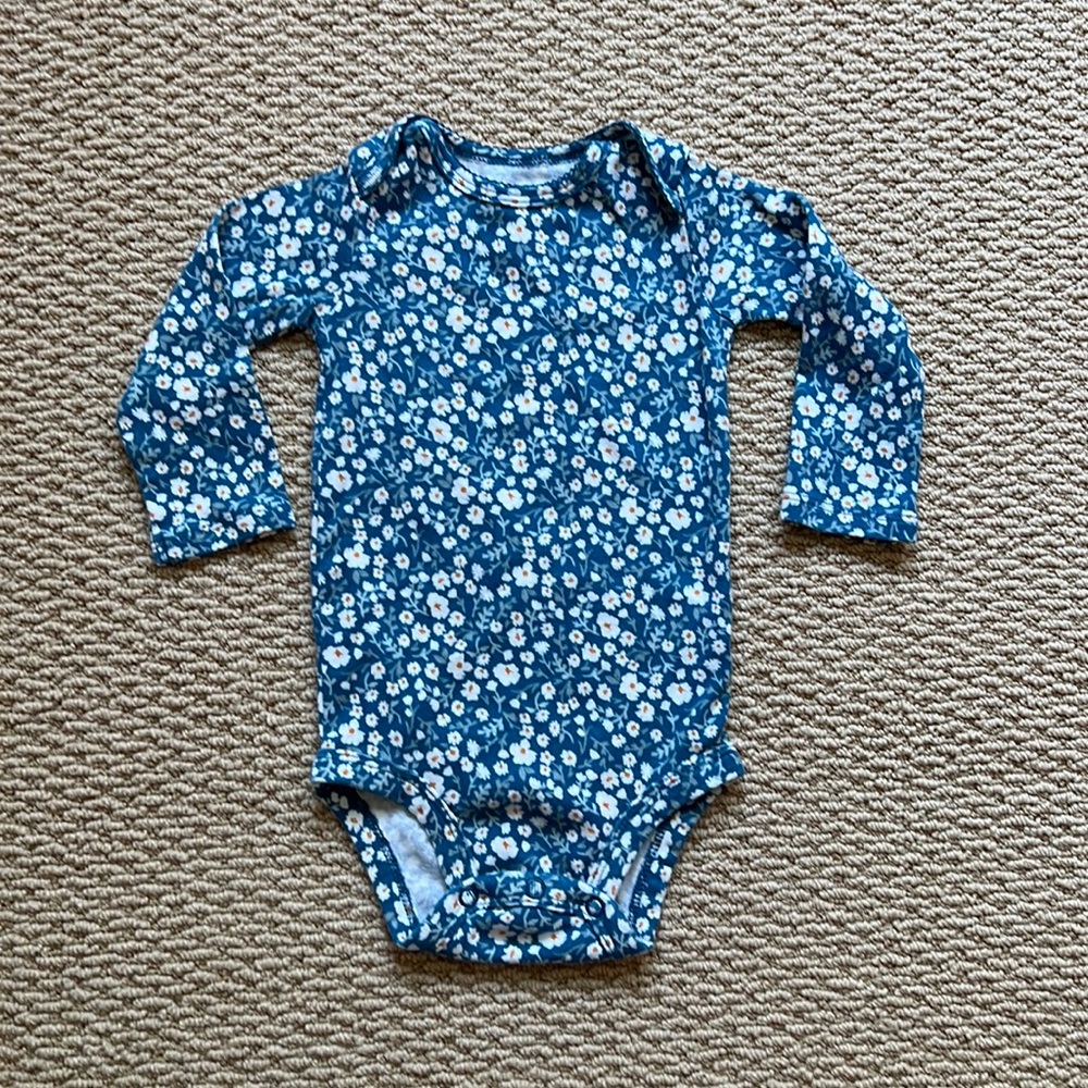 Blue floral onesie
